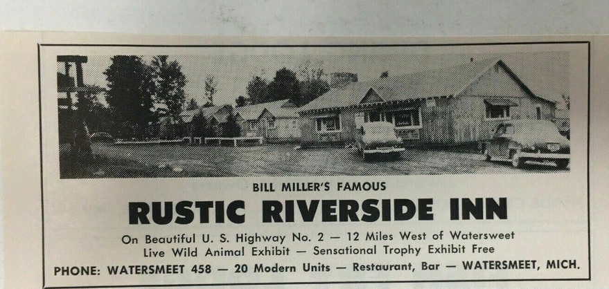 Rustic Riverside Inn - Old Print Ad